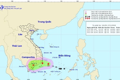 Bão số 8 giật cấp 10 di chuyển chậm vào các tỉnh từ Ninh Thuận đến Bà Rịa - Vũng Tàu