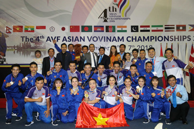 Tuyển Vovinam Việt Nam giành ngôi đầu toàn đoàn tại Giải vô địch châu Á lần thứ 4 năm 2018