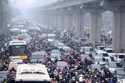 Hà Nội: Chất lượng không khí khu vực giao thông liên tiếp ở mức kém kể từ đầu tuần
