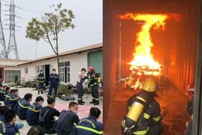 Công an Hà Nội: 120 cán bộ chiến sỹ được tập huấn chuyên sâu về chữa cháy, cứu nạn