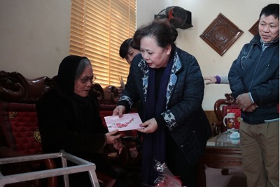 Chủ tịch HĐND TP Nguyễn Thị Bích Ngọc chúc Tết, tặng quà các hộ nghèo huyện Thanh Oai