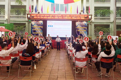 Học sinh quận Thanh Xuân, Cầu Giấy thi tìm hiểu DVC mức độ 3, 4