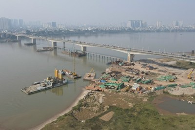 Hà Nội: Hơn 500 công nhân gấp rút xây dựng cầu Vĩnh Tuy giai đoạn 2
