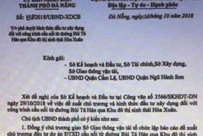 Giả mạo văn bản của Chủ tịch UBND TP Đà Nẵng để tạo "sốt đất"