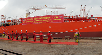 Công ty đóng tàu Phà Rừng, Hải Phòng: Bàn giao tàu chở dầu/hóa chất “YN BUSAN” sang Hàn Quốc