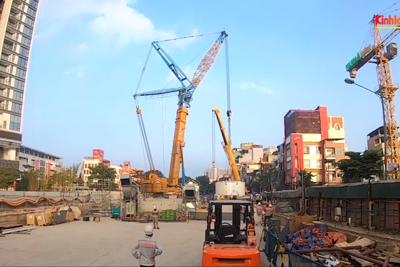 Chi tiết quá trình lắp ráp "quái vật" đào hầm ga S9 đường sắt Nhổn ga Hà Nội
