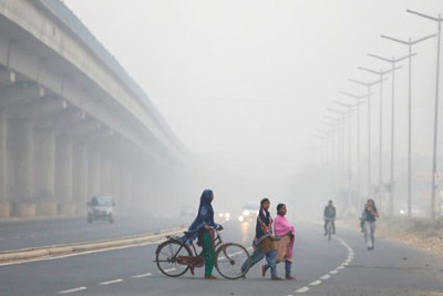 Hình ảnh về ô nhiễm khói bụi nghiêm trọng tại thủ đô New Dehli