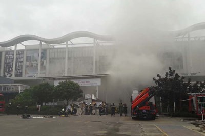 Cháy giả định tại Trung tâm thương mại Aeon Mall Long Biên, cảnh sát cứu thoát nhiều người