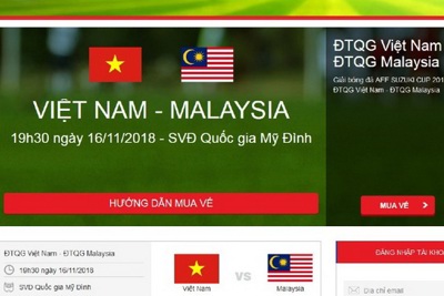 VFF tiếp tục bán vé online trận Việt Nam - Malaysia