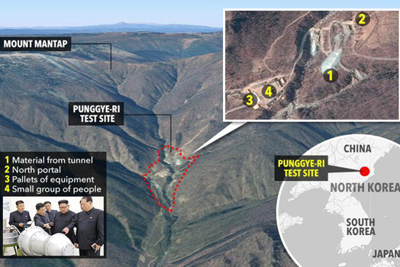Ít nhất 200 người chết do sập đường hầm bãi thử hạt nhân của Triều Tiên