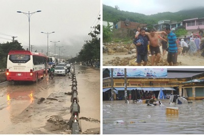 Áp thấp nhiệt đới gây mưa lớn tại Nam Trung Bộ, ít nhất 5 người chết do sập nhà
