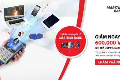 Chủ thẻ tín dụng Quốc tế Maritime Bank Mastercard được giảm tiền mặt và hưởng lãi suất 0%