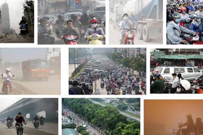 Chất lượng không khí tại Hà Nội tiếp tục giảm, có khu vực gần mức xấu