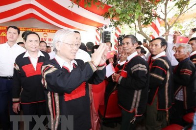 Tổng Bí thư, Chủ tịch nước dự Ngày hội Đại đoàn kết tại Đắk Lắk