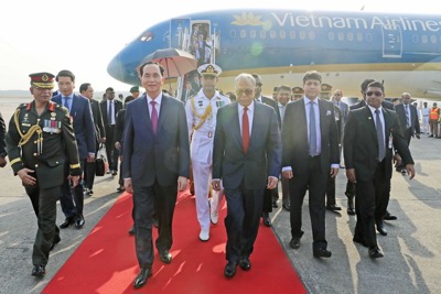 Chủ tịch nước Trần Đại Quang bắt đầu thăm cấp Nhà nước tới Bangladesh