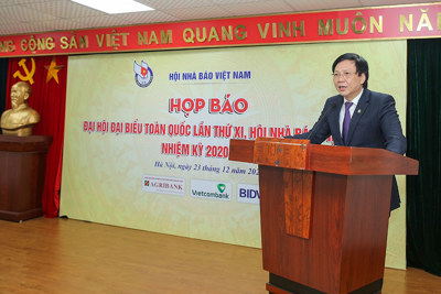 Đại hội đại biểu toàn quốc Hội Nhà báo Việt Nam lần thứ XI sẽ diễn ra từ ngày 29 - 31/12