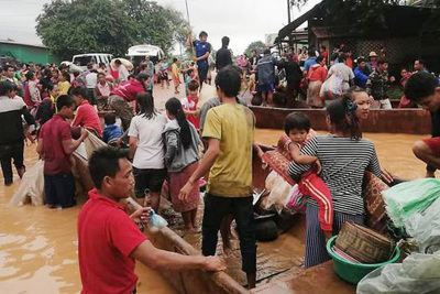 [Video] Người dân Lào sơ tán sau sự cố vỡ đập thủy điện