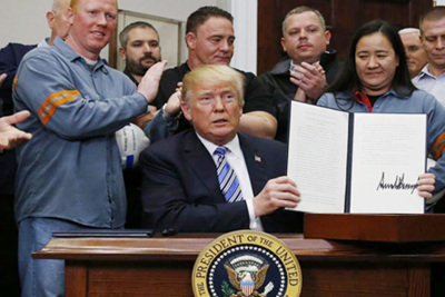 Tổng thống Trump chính thức ký sắc lệnh nâng thuế thép và nhôm nhập khẩu