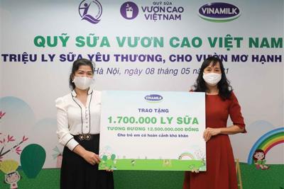 Vinamilk và Quỹ sữa Vươn cao Việt Nam sẽ trao tặng 1,7 triệu ly sữa cho trẻ em khó khăn