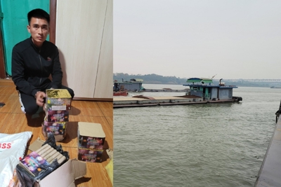 Thủ đoạn mua bán pháo nổ tại tàu chở cát trên sông Hồng