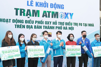 Hà Nội: Khởi động trạm ATM oxy miễn phí hỗ trợ điều trị F0 tại nhà 