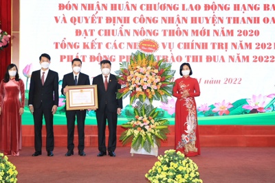 Thanh Oai đón nhận Huân chương Lao động hạng Ba và danh hiệu huyện đạt chuẩn nông thôn mới