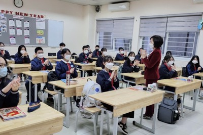 Quận Thanh Xuân: Học sinh hào hứng, phấn khởi trở lại trường