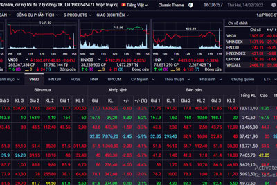 Chứng khoán 14/2: Bluechip giảm sâu, VN-Index đứng thấp nhất ngày