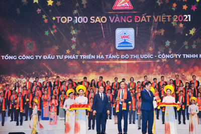 UDIC vinh dự nhận danh hiệu TOP 100 Giải thưởng Sao Vàng đất Việt năm 2021