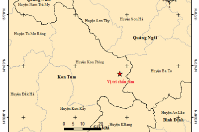 Ngày 18/4: Xảy ra 5 trận động đất tại huyện Kon Plông, tỉnh Kon Tum