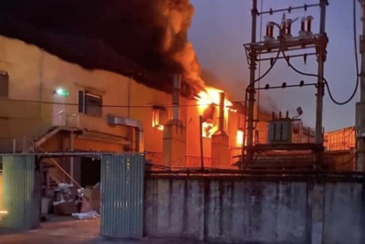 Hải Phòng: Cháy lớn tại công ty sản xuất đồ chơi Lucky Việt Nam