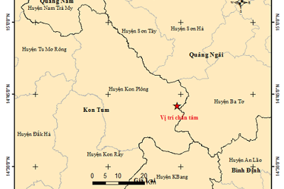 Sáng 21/4: Huyện Kon Plông (Kon Tum) xảy ra liên tiếp 3 trận động đất 