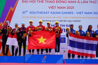 Đội tuyển đua thuyền Rowing Việt Nam đoạt 2 huy chương Vàng
