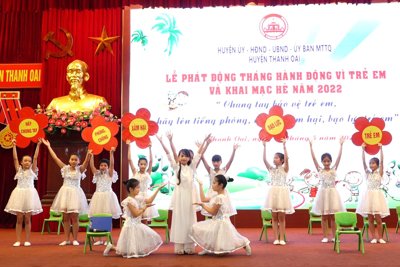 Huyện Thanh Oai phát động Tháng hành động vì trẻ em và khai mạc hè 2022