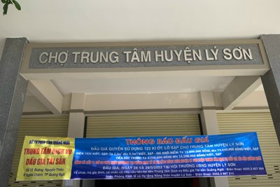Quảng Ngãi: Dừng đấu giá ki ốt chợ Trung tâm Lý Sơn để ngăn trục lợi