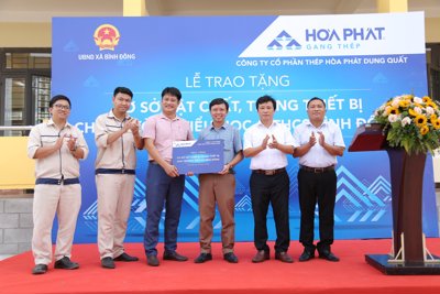 Hòa Phát tài trợ hơn 5 tỷ đồng nâng cấp trường, trạm tại Quảng Ngãi