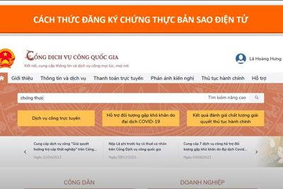 Cách thức thực hiện “Chứng thực bản sao điện tử từ bản chính”