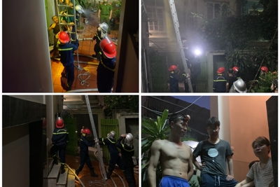 Cháy nhà lúc rạng sáng ở Quỳnh Mai, cảnh sát cứu 4 người bị mắc kẹt