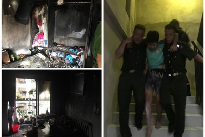 Hà Nội: Cháy ở chung cư New Horion City, cảnh sát cứu thoát 1 bé trai