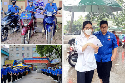 Hà Đông: Ấn tượng màu áo xanh tình nguyện tại các điểm thi THPT năm 2022