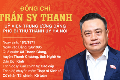 [Infographics]: Chân dung tân Phó Bí thư Thành ủy Hà Nội Trần Sỹ Thanh