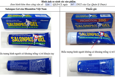 Cảnh báo thuốc giả Salonpas Gel