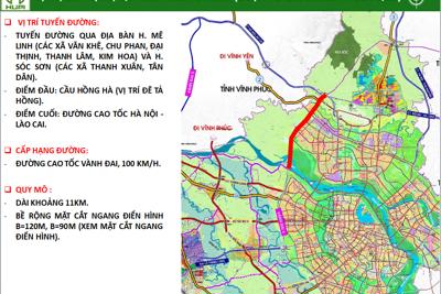 Công bố chỉ giới đường đỏ Vành đai 4 đoạn qua huyện Mê Linh, Sóc Sơn
