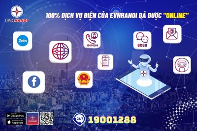 Cung cấp 100% dịch vụ điện trực tuyến, EVNHANOI hiện thực hóa mô hình DN số