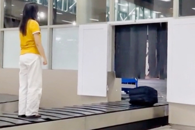 Leo lên băng chuyền hành lý sân bay quay TikTok: Phải thuốc đắng mới dã tật?
