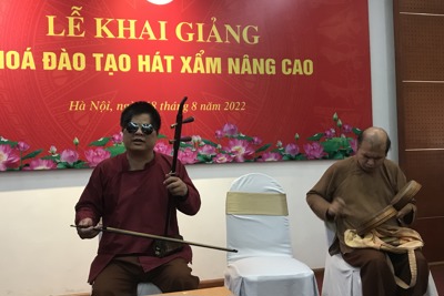Gần 40 học viên tham gia học hát xẩm nâng cao tại Hà Nội