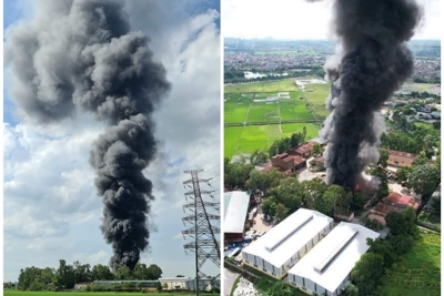 Hà Nội: Cháy lớn tại kho xưởng ở xã Đình Xuyên, huyện Gia Lâm 