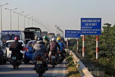 Hà Nội phân luồng giao thông phục vụ thi công trên cầu Thanh Trì