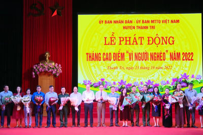 Huyện Thanh Trì phát động tháng cao điểm "Vì người nghèo" năm 2022