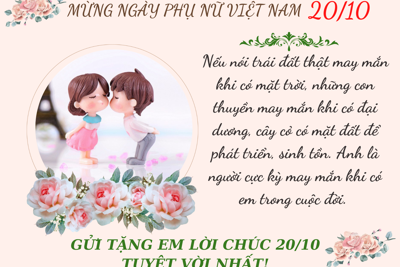 Lời chúc hay ngày Phụ nữ Việt Nam 20/10 tặng vợ, bạn gái, người yêu